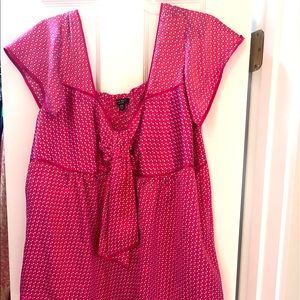 Pink Dotted Ninewest Shirt with Capsleeve